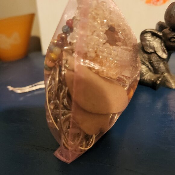 Mystery Jewelry drawstring bag 15+ wearable items| No broken pieces| Silver Tone - Picture 3 of 5